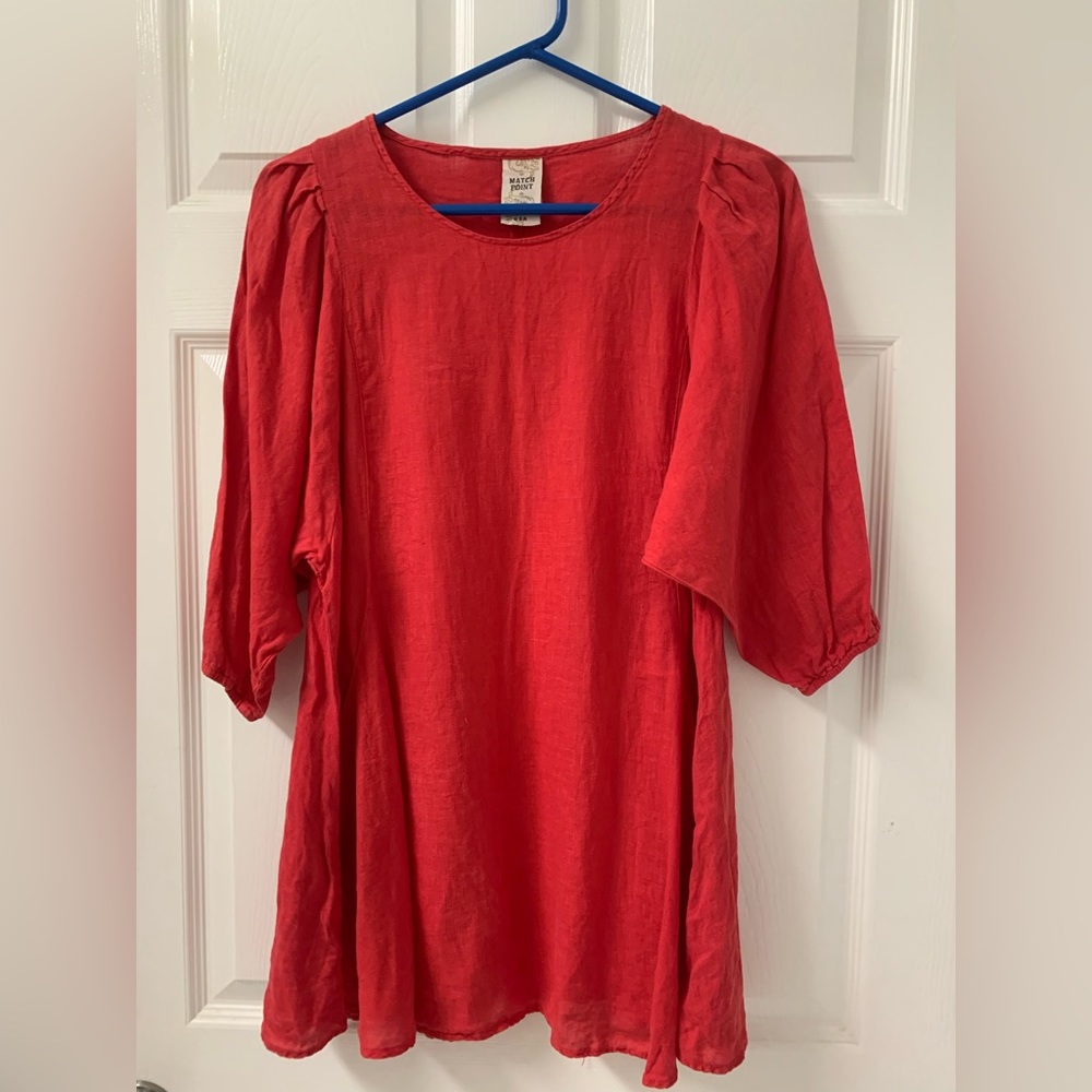 Match Point Linen Top SZ Small